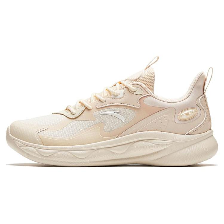 New Anta Mianbomb 2 Cushioned Slip Resistant Abrasion Resistant Low Top Sprint Running Shoes Women's Beige Yellow 922345577-3