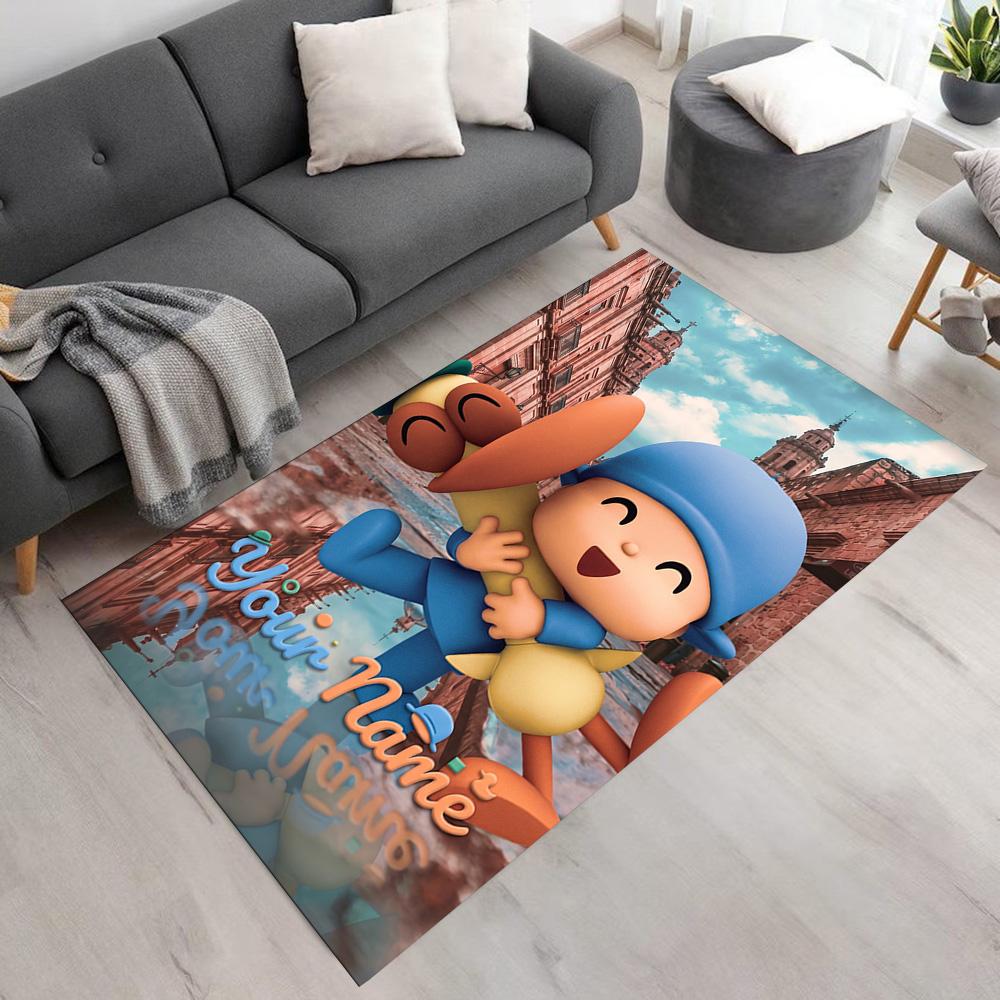 Pocoyo Personalized Text Floor Rug Office Rug Suitable for Kitchen Playrooms Game Room Foyer Antislip Carpet Decorate Offices