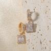 Fashion Square Dangle Earrings for Women Zirconia Earring Jewelry Wedding Party Accessories