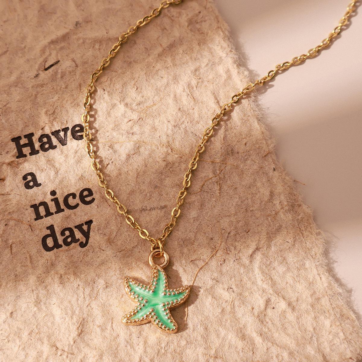 

Marine Animal Starfish Necklace Female Summer Beach Wind Ocean Collarbone Chain