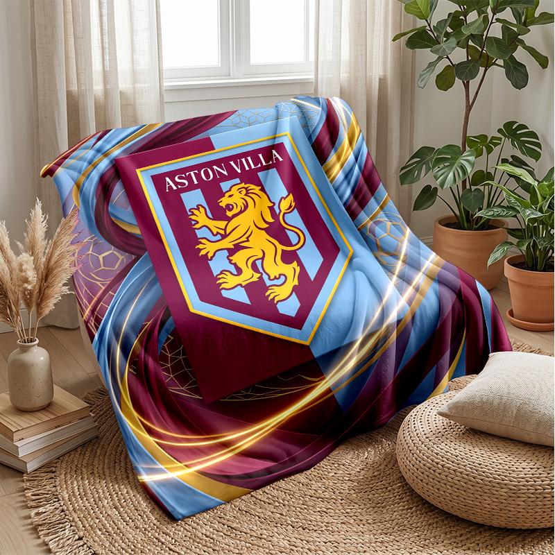 Coperta in Flanella con Stampa Aston Villa, Morbida Calda Leggera Coperta da Divano Letto Campeggio