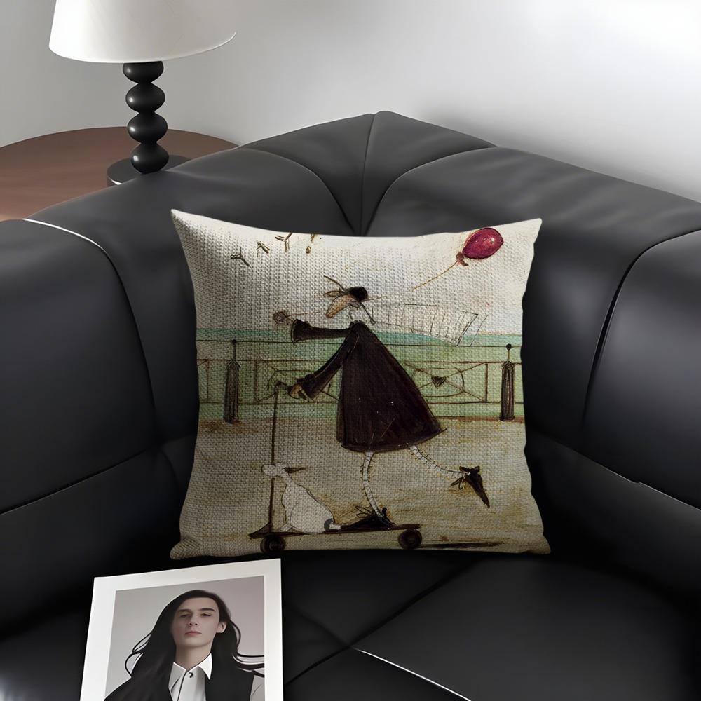 Sam Toft Art Cushion Cover Natural Linen Organic Fabric DoubleSided Printing Sofa Home Decor Gift Pillow Case 30x30cm