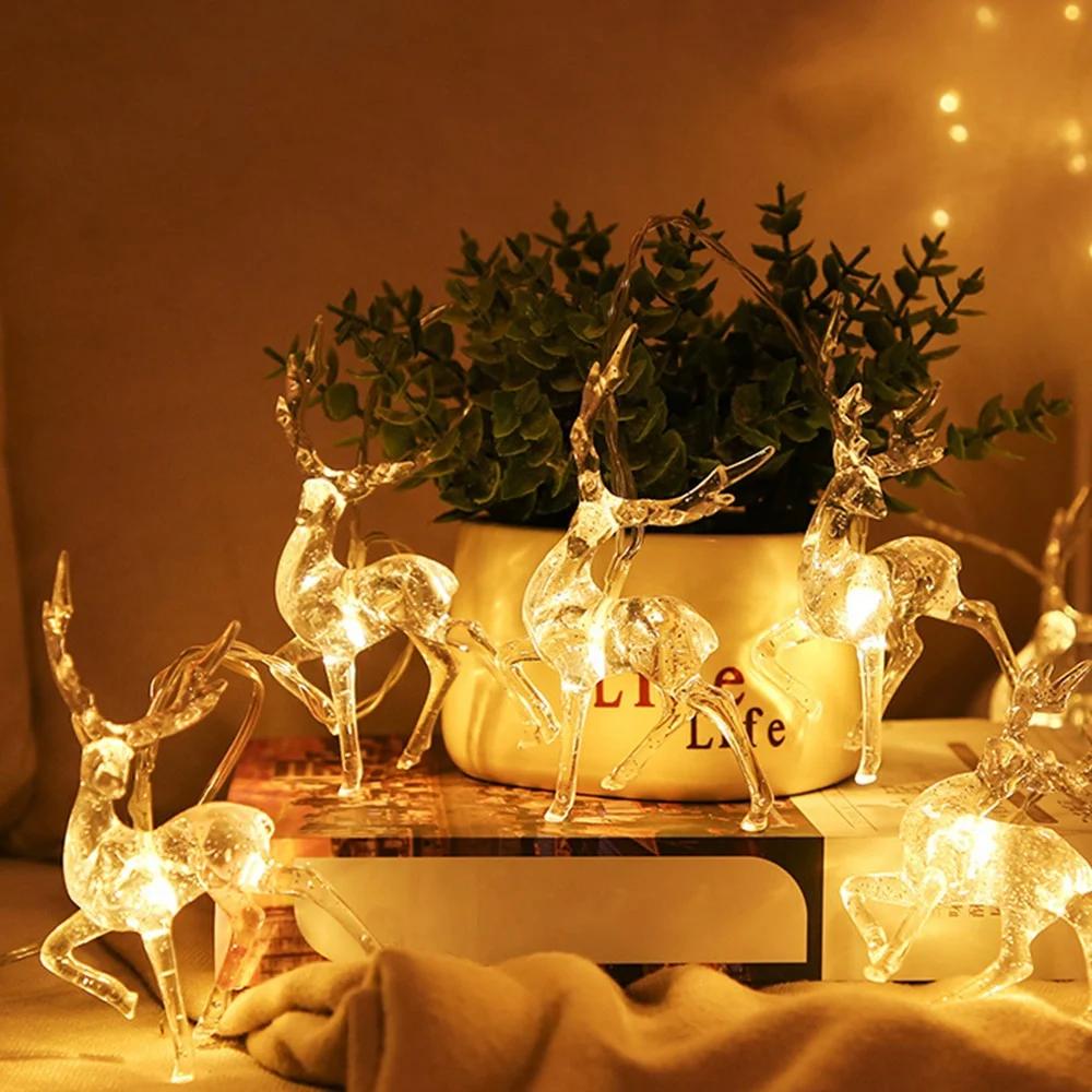 10LED/20LED Elk String Light Home Hanging Light Christmas Tree Decor Ornament Living Room Decoration  Home Decoration