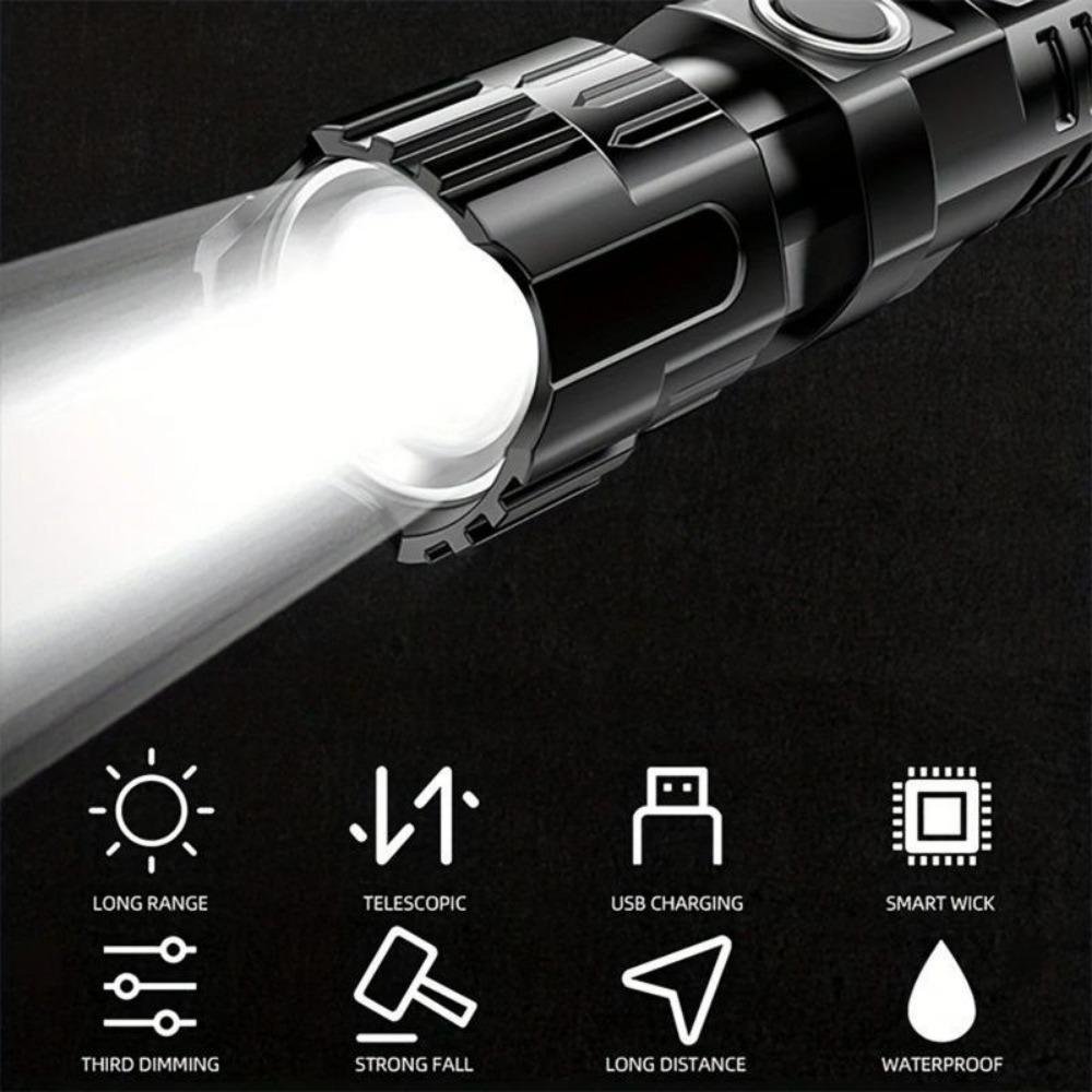 Powerful LED Flashlight Rechargeable USB 18650 Waterproof Zoom Fishing Hunting Flashlight Emergency Flashlight
