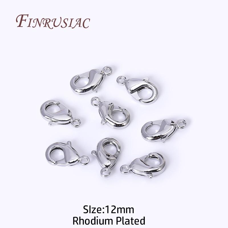 Fermoirs mousqueton plaqués or 18 carats 10 mm/12 mm pour la fabrication de colliers, bracelets et bijoux DIY Vente en gros 10/20/30 pièces/lot