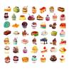 50pcs Sweet Cake Seal Stickers Set 40mm Mini Chocolate Fruit Pudding Cream Donuts Sticker for DIY Decoration Kids Gift A6386