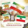 The Iranian Flag, Measuring 90 X 150 Cm, Features The Ancient Iranian Flag , Sun, And Crown, And Has Two Brass Eyelets. Its Colors Symbolize