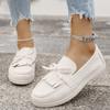 Spring New Fashion Round Head Foot Shoes Flat Casual Large Size Women's Shallow Mouth Bow Doudou Shoes