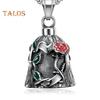 Dzwonek Luck Riding Bell Biker Guardian Lucky Bell Dzwonek ze stali tytanowej z grawerowanymi różami, wiszący dzwonek na klucze, plecak samochodowy