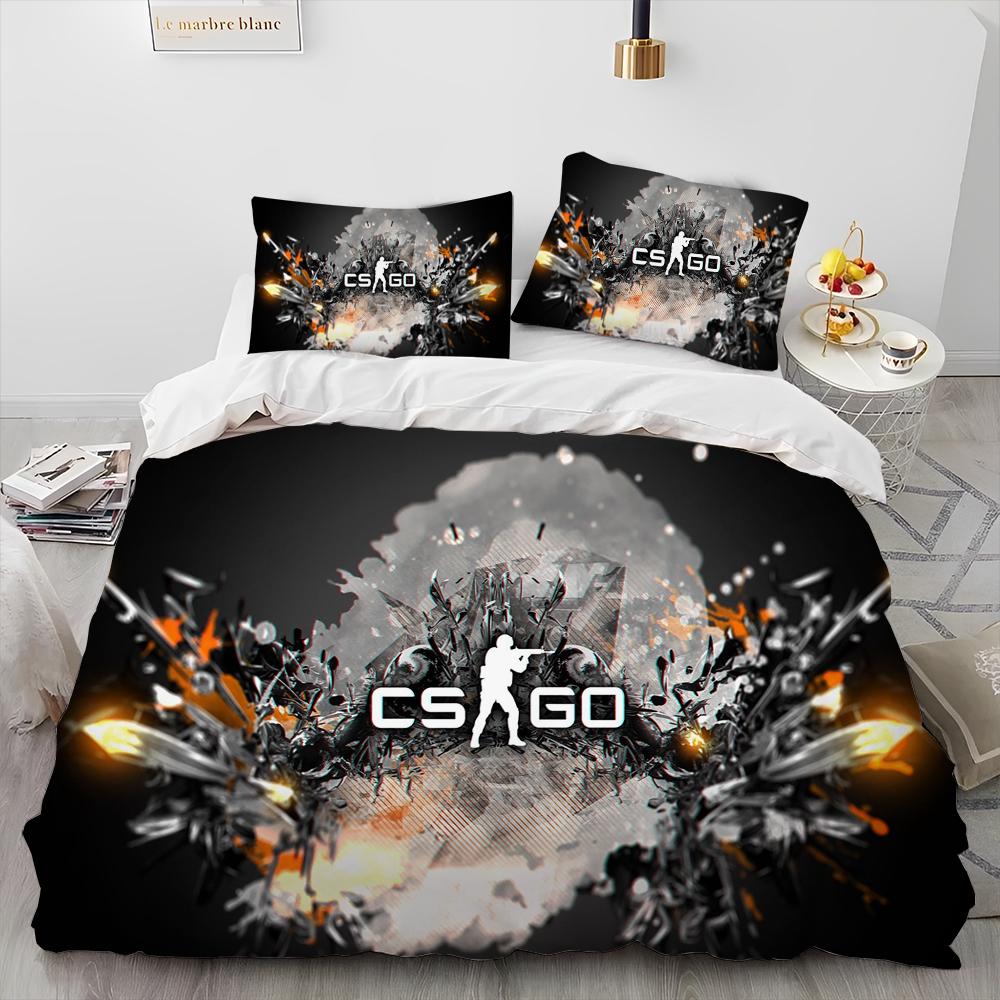 

Одеяло Cs Gogame Gamercounter Strike Одеяло Постельное белье Комплект постельного белья King Queen Size Комплект постельного белья Ребенок Comforter (quilt)-EU Single(135*200cm)3pcs
