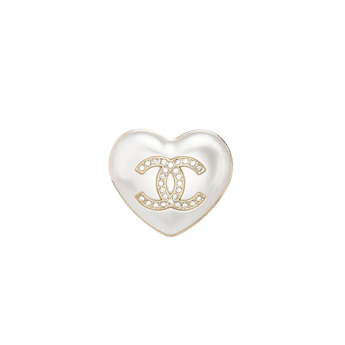 

Chanel Heart Shaped Brooch Women accessories Platinum AB7006-B06560-NF085 White Gold,F