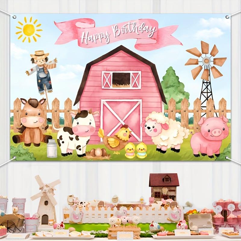Farm Animal Theme Background, Birthday Party Decoration, Birthday Party Decoration, Cartoon Birthday Celebration Background