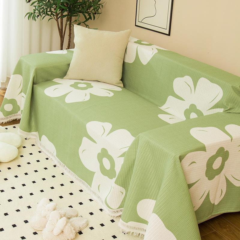 Sofa Cover for All Seasons, Printed Waffle Cushion, Non-slip All-in-one All-inclusive Sofa Cover Cover