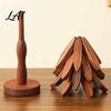 Christmas Tree Shaped Pot Mat Collapsible Wooden Trivets for Hot Dishes Table Wood Heat Holiday Tabletop Decor Dining Resistant Holder Set