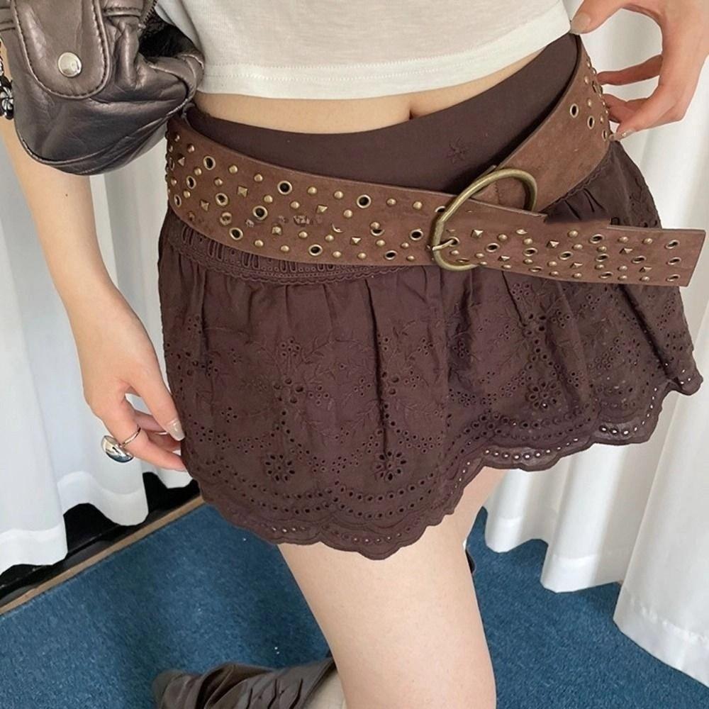 Rivet Wide Waistband Harajuku PU Leather Belt Casual Cowgirl Belt Ladies