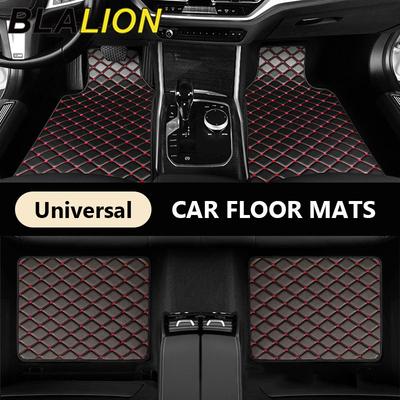 BLALION Covorașe de podea pentru mașină 4 bucăți universale PU, impermeabile, protectoare pentru picior auto, covorașe pentru față și spate, set de accesorii de interior