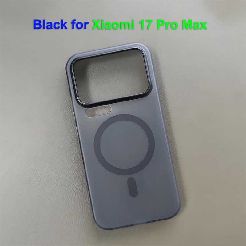 

For Xiaomi 17 Pro Max Case Magsafe Luxury Slim Matte Black Translucent Frosted Lightweight Baby Skin Touch Phone Case Cover Pc + tpu