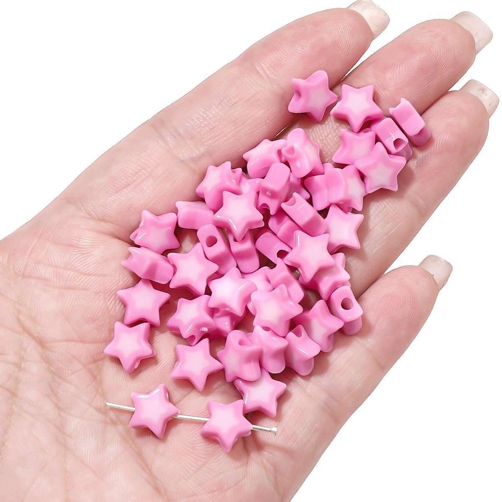 Håndlaget Armbånd Perler Akryl Tofargede Perler Pentagram Løse Perler Håndperlede Perler Halskjede Håndlaget DIY Perlehalskjede Smykketilbehør