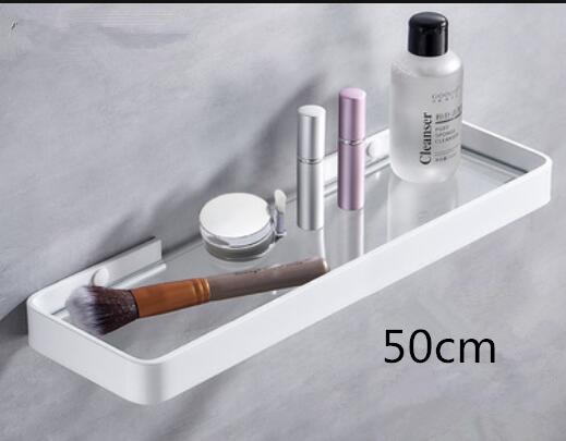 Bathroom Storage Organizer Bathroom Shelf Aluminum White Glass Shelf Bathroom Corner Shelf Wall Mounted Kitchen Storage Holder