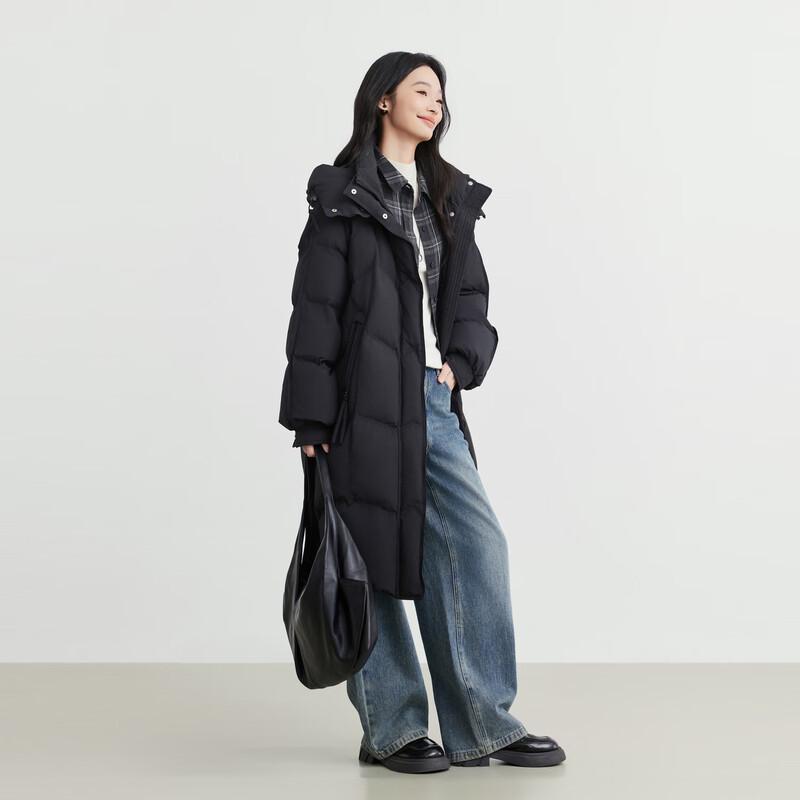 Elva' Island Women's Winter Hooded Long 90% Goose Down Jacket