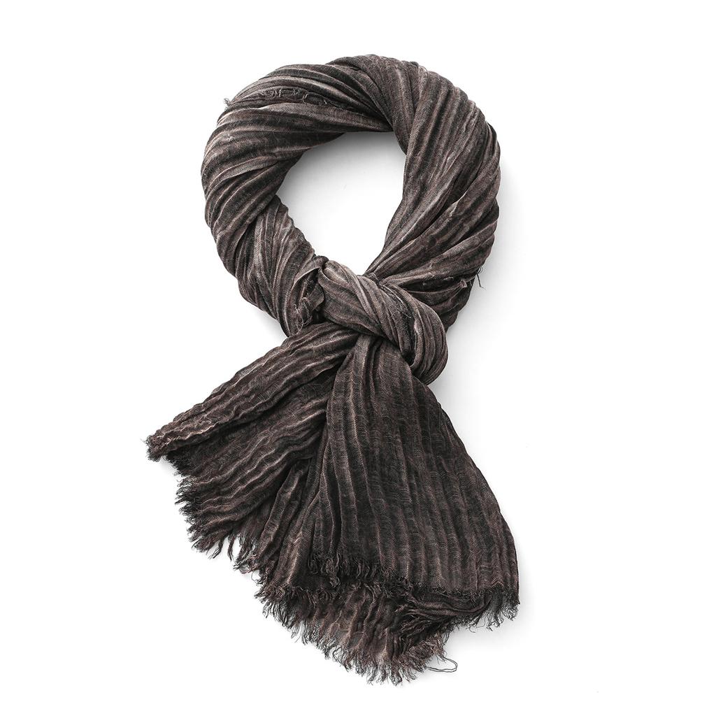 Fashion Crinkle Cotton Linen Scarf for Men Women Soft Warm Pashmina Short Tassel Scarves Male Accessories Bufandas Shawls