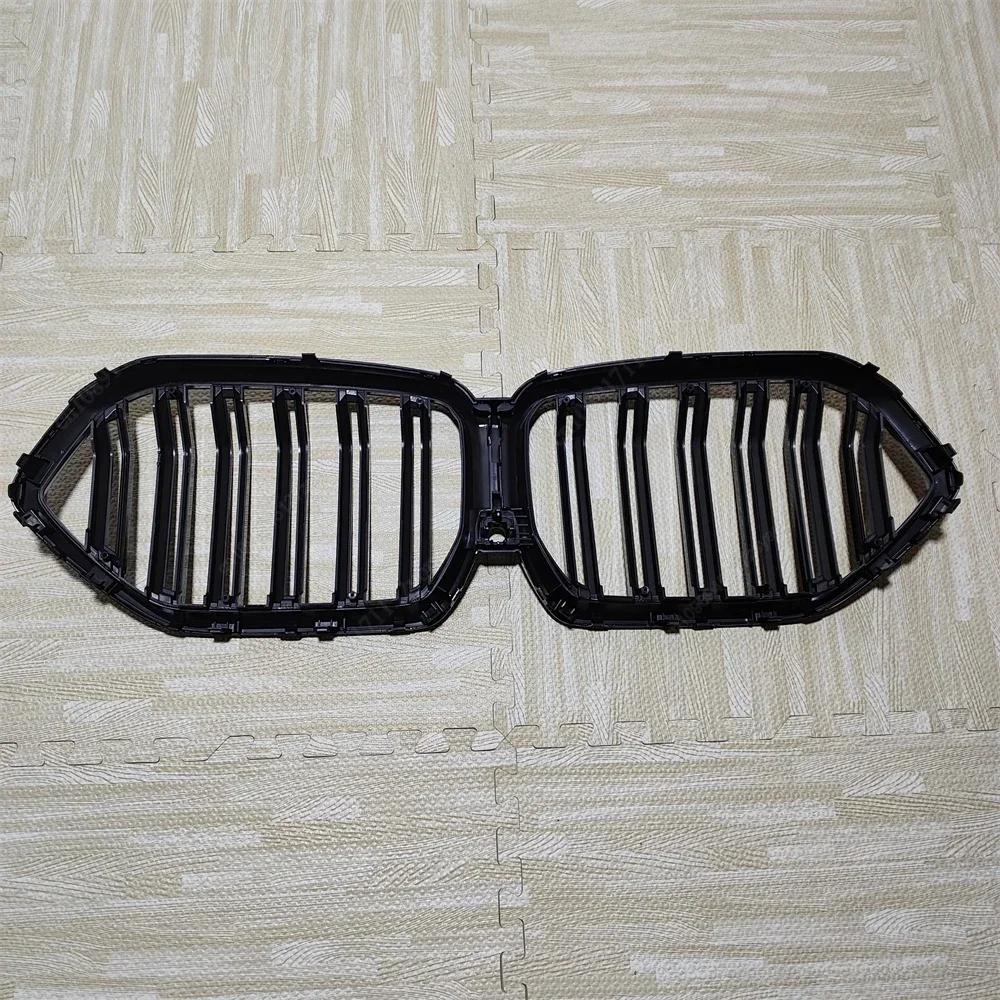 Car Front Bumper Grill For BMW X6 G06 M50i M50d X6M F96 2019-2023 Double Slat Front Kidney Grille Bodykits Tuning Gloss Black
