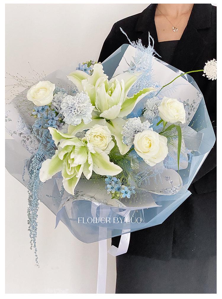 Solid Color Glassine Waterproof Floral Wrap for DIY Bouquets