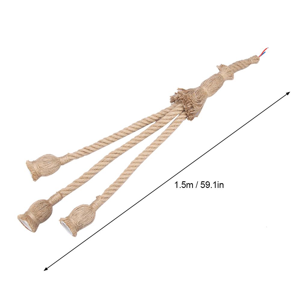 1.5M E27 Base Vintage Hanging Hemp Rope for Light Retro Lamp Ceiling Pendant (1 Head)