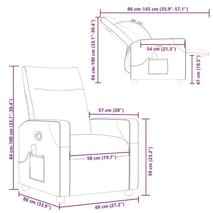 VidaXL Reclining Massage Chair Cloud Grey Fabric, Massage Chair, Armchair, Sofa Armchair, Office Chair 4104816