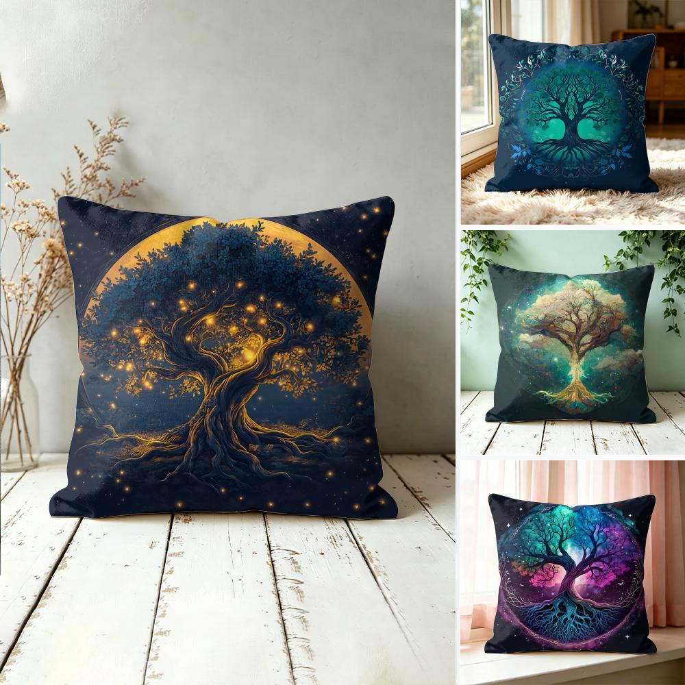 Tree Of Life Abstract Cushion Cover Square Pillow Bedroom Sofa Leisure Comfort Living Room Home Decoration X