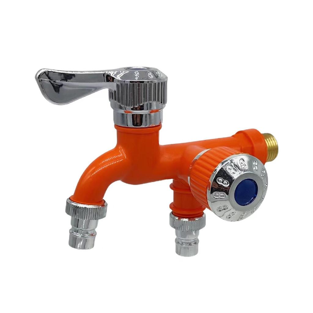 Wall-Mounted Dual-Outlet Plastic Washing Machine Faucet