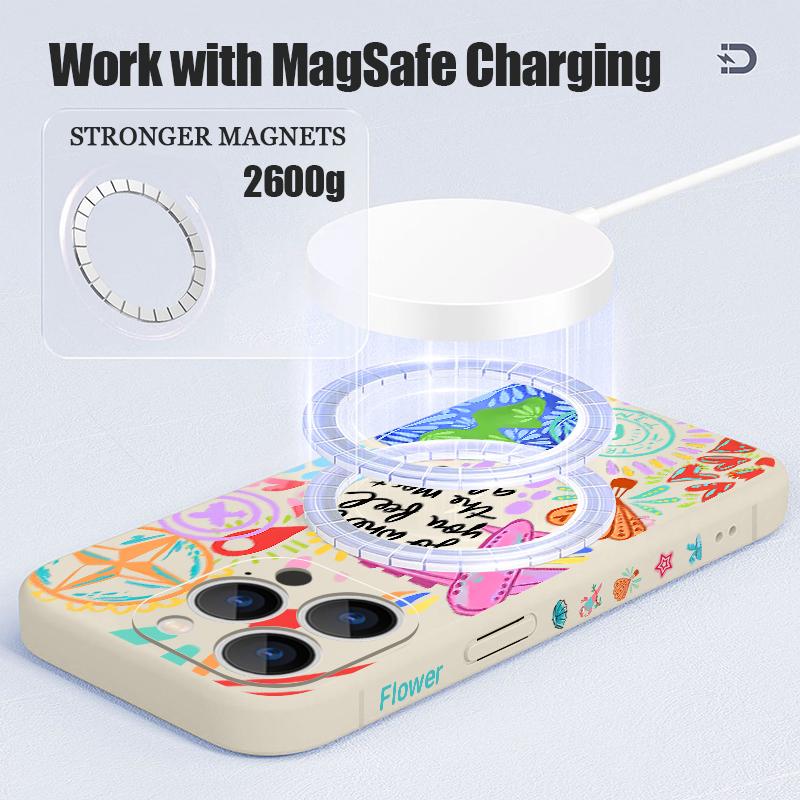 Cartoon Fire Balloon Pattern Case For iPhone 17 Pro Max Magnetic For Magsafe Silicone Cover For iPhone 16 Pro Max Funda iPhone 15 14 13 12 11 16E Air