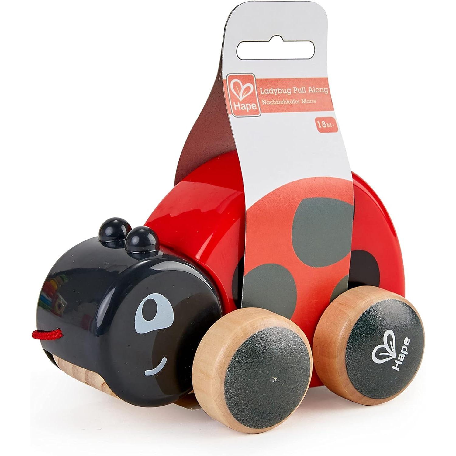 Деревянная игрушка-жучок-качалка для детей от 12 месяцев 13.2*8.9*8.6cm красный