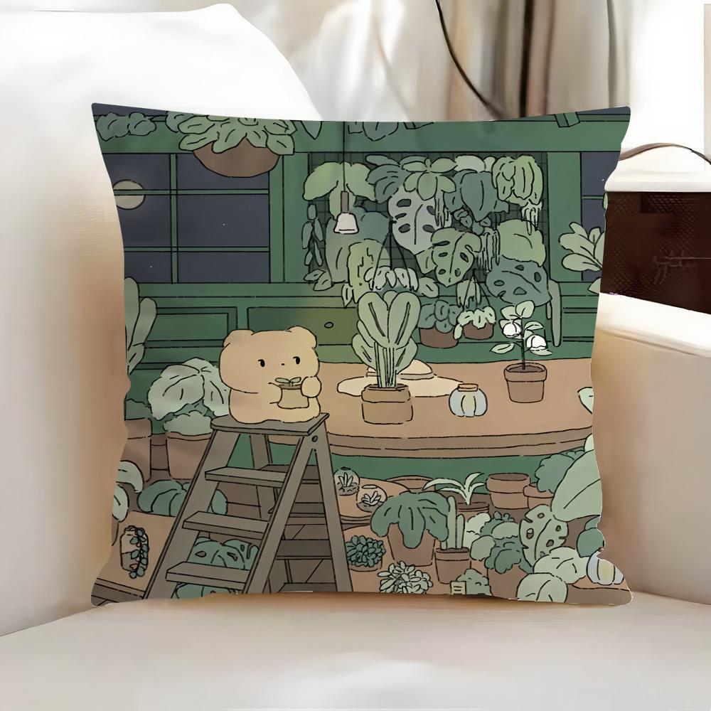 Cute Cat Cushion Cover Printed Decorative Cushion Dakimakura Cover 45x45 50x50 For Home Room Sofa Pillowcase