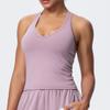 V-Neck Yoga Tank Top with Thin Straps and Stylish Open Back