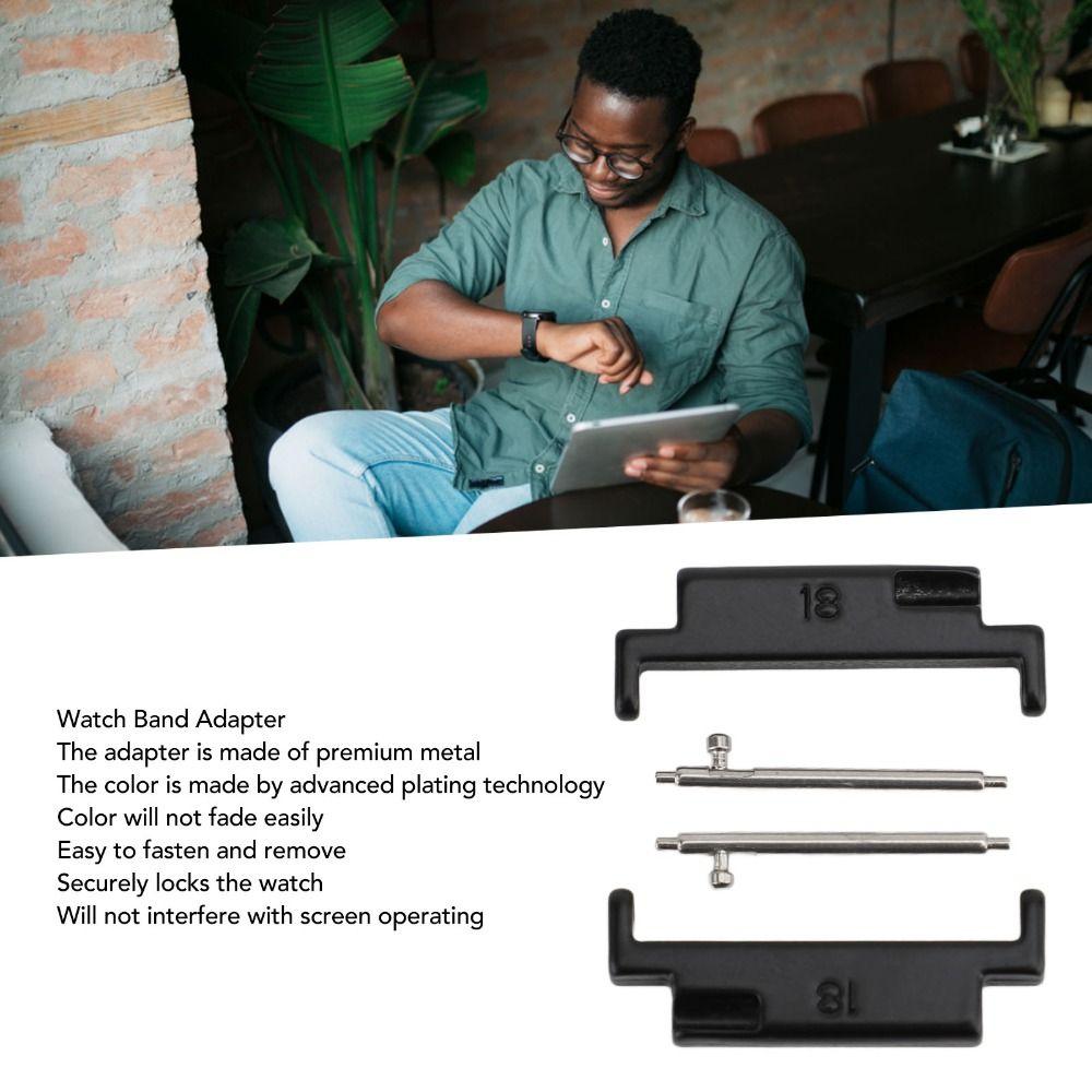 1 Pair Black Color Watch Strap Connection Adapter  Watch Band Replacement