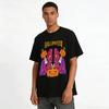 Halloween Dark Demon Pumpkin Knife Print Casual Short Sleeve T-Shirt Pure cotton T-shirt