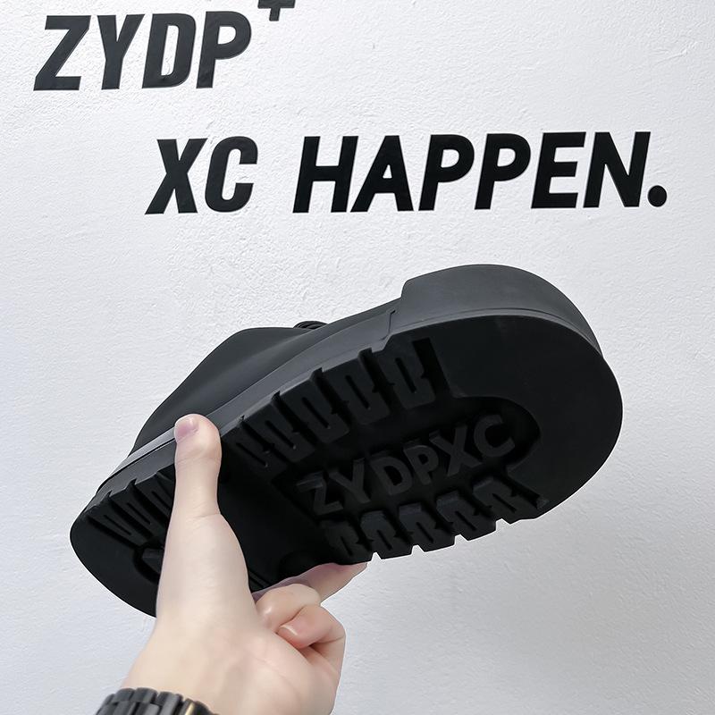 Höhenvergrößernde dicksohlige rein schwarze lässige und bequeme Nische vielseitige Schuhe für Männer mit großem Kopf Paar 5747-5847-A