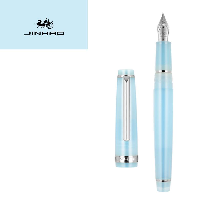 Luxury Jinhao 82 Peacock Blue Fountain Pen Acrylic Pen Spin Golden EF F Nib Business Office School Supplies Writing Ink Pen