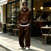 Men's Casual Tracksuit 2 Piece Outfit with Hoodie and Wide Leg Pants Loose Fit