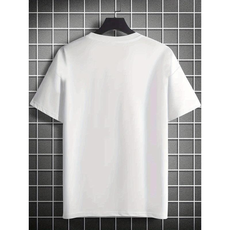 Creative Minimalist Paw Print Men'S Fashion Trend Graphic Print, Men'S Round Neck Short Sleeve T-Shirt, Casual T-Shirt , Comfortable Summer Top