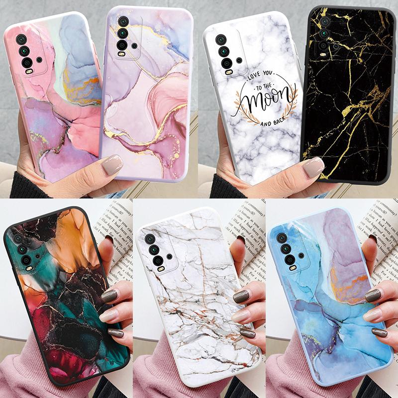 Housse Marbre Mode Pour Redmi 9T Coques Protectrices Souples Silicone Coque Pare-chocs Fundas Pour Xiaomi Redmi 9T Redmi9T 9 T Coque Mignonne