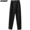 DIMANAF Women Cothing Cotton Long Pants Black Oversize Pants Elastic Waist Vintage Casual Lady Loose Trousers Autumn Winter 2021