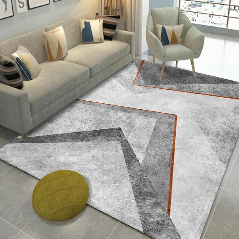 Living Room Geometric Carpet Floor Mat Modern Black Fashion Lines Living Room Carpet