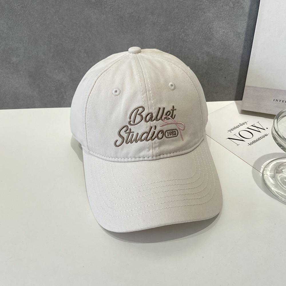 Breathable Peaked Cap Embroidered Letters Casual Hat Trendy Baseball Cap  For Outdoor Travel белый