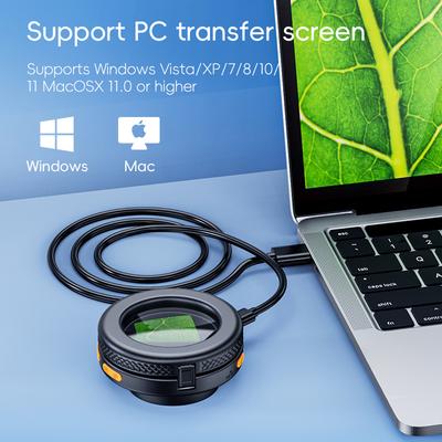 Portable Digital Microscope With 2.0" IPS Screen 500X Zoom Autofocus 1080P 8 LED Type-C Rechargeable