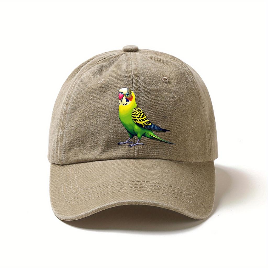 Berretto da Baseball Colorato Pappagallino Pappagallo Cotone Lavato Vintage Regolabile Streetwear per Amanti degli Animali