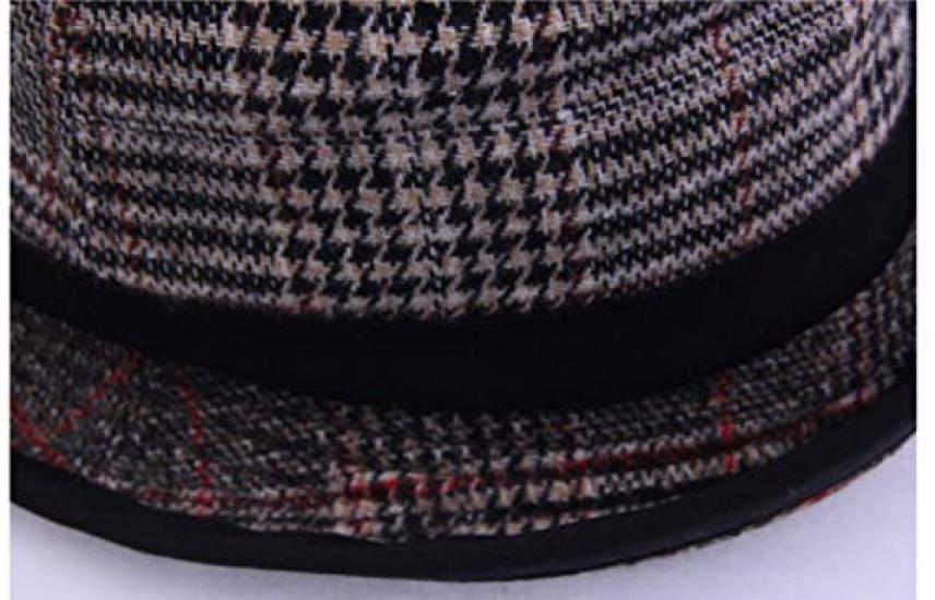 Manneri Pork Pie Large Size 62cm Various Options Men's Hat, (XL), (Glen Check, Red)