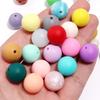 20 Stück/Los 12 15mm Bonbonfarbe Runde Acryl-Imitation Silikonperlen Runde Abstandshalter Lose Perlen für DIY Schmuckherstellung Zubehör