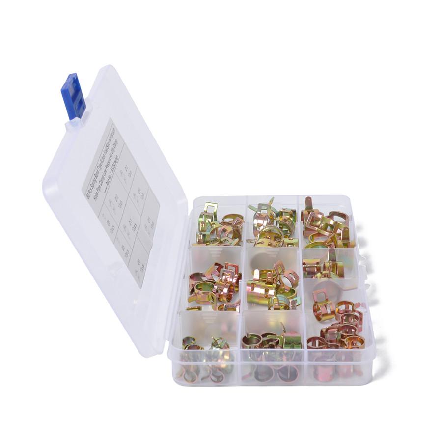 80pcs 8 Kind Spring Clips Car Air Hose Water Pipe Fuel Line Tube Fastener Clamps